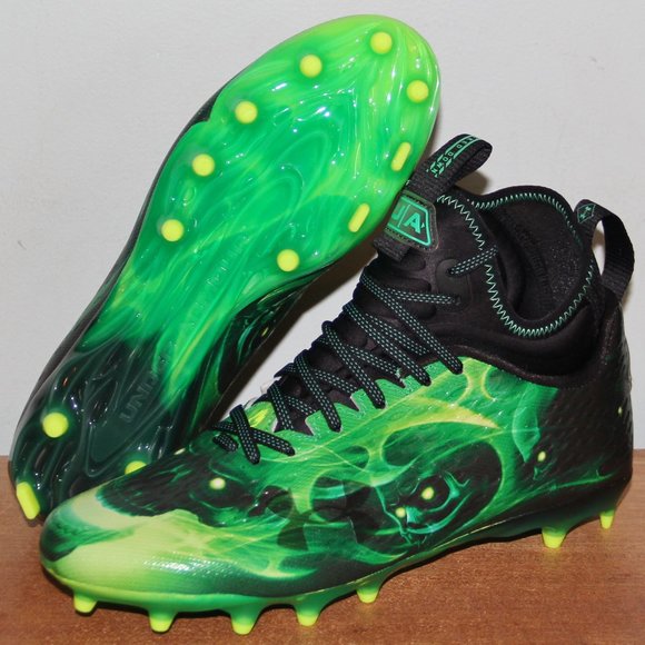 Under Armour Spotlight Lux MC LE Slime Football Cleats Mens 13 - Picture 1 of 6